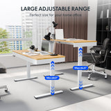 FLEXISPOT 55 x 24 Inch with Double Drawers Q5 Standing Desk, Electric Adjustable Height Stand Up Desk with 4 Preset Heights Whole Piece Wooden Desktop for Home, Office, Workstation, Maple FLEXISPOT