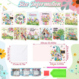 Saillong 12 Pack Spring Diamond Painting Greeting Card Kits Easter Diamond Art Cards with Envelopes Gnome Tulips Flowers 5d Rhinestones Painting Kits for Adults DIY Crafts Family Friend Spring Gifts Saillong