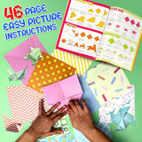 BRYTE Ultimate Rainbow Origami Kit with 450 Fun Colorful Papers, Gift-Ready Crafts for Girls Kids Ages 8-12 BRYTE