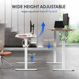 FLEXISPOT Electric Standing Desk 48 x 24 Inch Adjustable Height Desk Home Office Computer Workstation Sit Stand Desk, White Top + White Frame FLEXISPOT