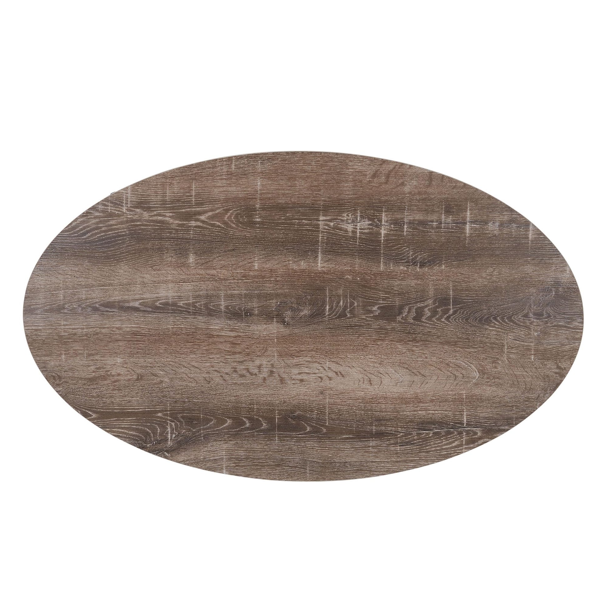 Household Essentials 8081-1 Oval Rustic Coffee Table with Storage Shelf | Distressed Ashwood - WoodArtSupply