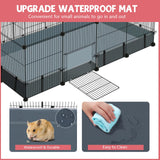VISCOO 32 Panels Small Animal Playpen,Pet Playpen with Waterproof Mat,C&C Cage for Guinea Pigs, Play Pen for Rabbit and Chicken,Bunny Pen VISCOO