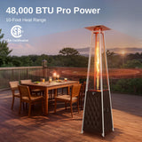 EAST OAK Pyramid Patio Heater, 48,000 BTU Outdoor Patio Heater, Quartz Glass Tube Propane Heater for Commercial & Residential, Triple Protection System, With Wheels, 2024 Upgrade, Bronze EAST OAK