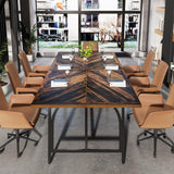 Tribesigns 6FT Conference Room Table, Rectangle Meeting Seminar Table for 6-8 People, 70.86-Inch Conference Tables for Home Office, Business Boardroom Desk with Stylish Metal Legs Tribesigns