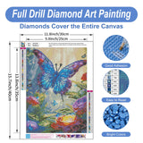 Camocin Diamond Art Kits for Adults Butterfly, 5D Flowers Diamond Painting Kits for Adults Beginners, DIY Butterfly Full Round Dots Drill Gem Art Kit for Gift Home Wall Decor 12 x 16 Inch Camocin