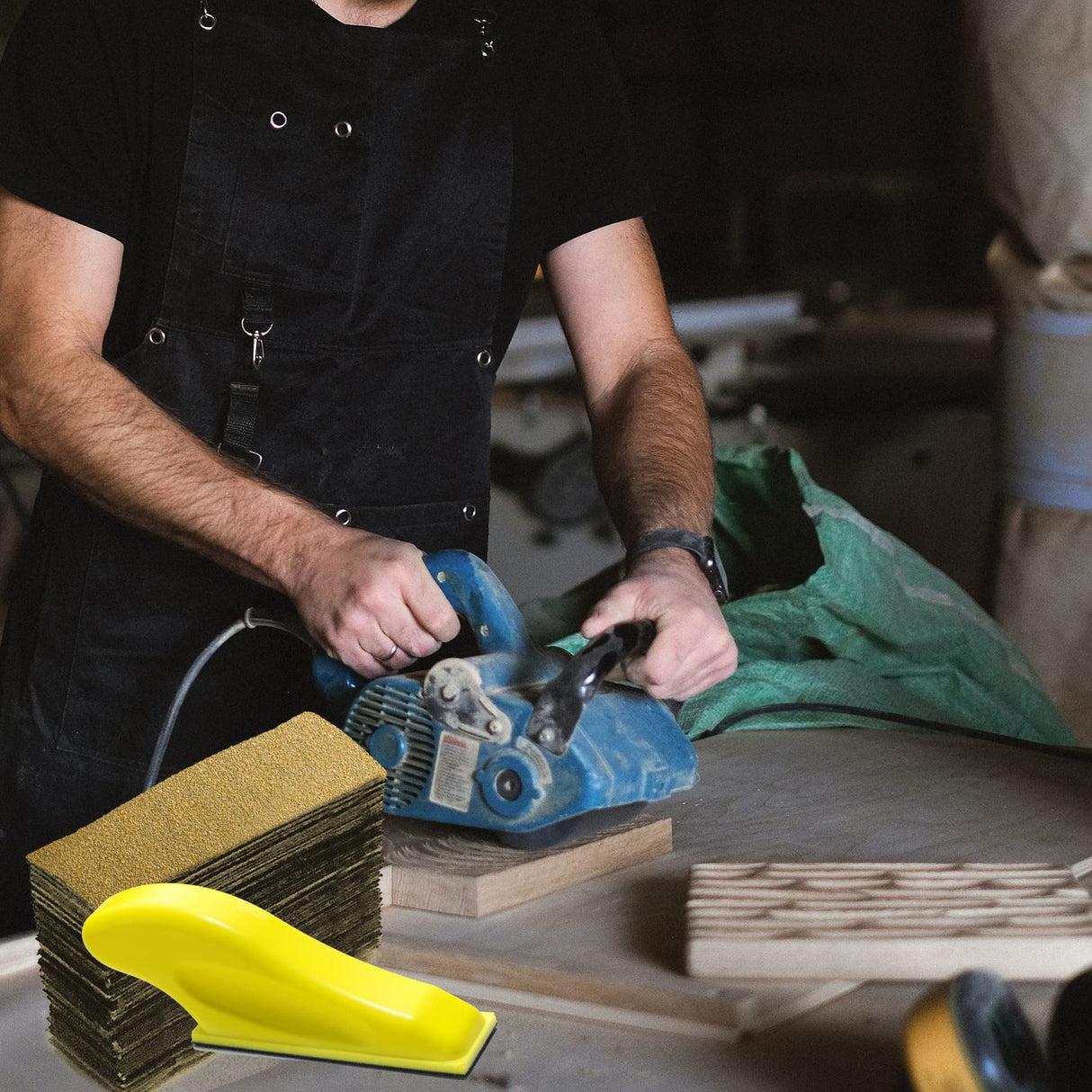 Micro Detail Sander with 100PCS Sandpaper, 3.5”x 1” Mini Sander Kit for Craft, Wood and Small Space Polish Sanding Works P60/120/240/400/600/800/1000/1200/1500/2000 Tongbay