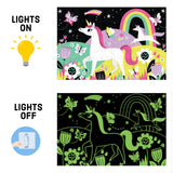 Mudpuppy Unicorns – 100 Piece Glow In The Dark Jigsaw Puzzle with a Wondrous Scene of Magical Unicorns and Hidden Hillside Details in the Dark Mudpuppy