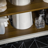 kleankin Modern Bathroom Sink Cabinet, Floor Standing Under Sink Cabinet, Freestanding Storage Cupboard with Adjustable Shelf, Double Doors, Antique White kleankin