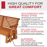 Amish Heavy Duty 800 Lb Roll Back Pressure Treated Porch Glider (4 Foot, Cedar Stain) Amish Casual