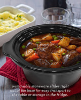 Elite Gourmet MST-275XR# Electric Oval Slow Cooker, Adjustable Temp, Entrees, Sauces, Stews & Dips, Dishwasher Safe Glass Lid & Crock (2 Quart, Metallic Red) Elite Gourmet