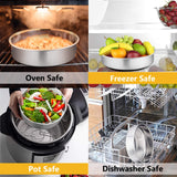 Cake Pan Set - 4”, 6”, 8”, 9.5”, P&P CHEF 4 Piece Round Baking Cake Pans Tin Stainless Steel, Oven/Pot/Dishwasher Safe, Heavy Duty & Non Toxic, Mirror Finish & Easy Clean P&P CHEF