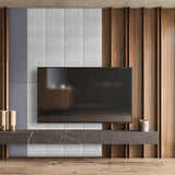 DrKlang 6 Pack Acoustic Panels, 47.2" x 11.8" Decorative Felt Wall Tiles, Wall and Ceiling Acoustical Treatment Tiles, Great to Reduce Echo and Noise for Home and Office - African Grey DrKlang