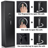 Rifle Safe 5 Gun Safes Quick Access Biometric Rifle Safe Gun Cabinets for Rifles and Shotguns Gun Safe for Rifles Storage Easier Smart Rifle Cabinet Provide Silence and Vibration Function hunter good