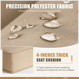 Oakmont Outdoor Replacement Cushions for Patio Furniture,Water-Resistant Cushion for Patio Conversation Set,14-Piece Cushions for 6-seat Outdoor Sectional Sofa(Light Brown) Oakcloud