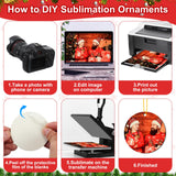 Jenaai 48 Pcs Sublimation Ornament Blanks 2.95 Inch Christmas Double Sided Sublimation Blank Pendants with Rope MDF Heat Transfer Disc Blanks for Party Xmas Tree Decorations and DIY Crafts, 4 Shapes Jenaai