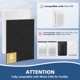 C545 H13 True HEPA Replacement Filter S Compatible with Winix C545 Air Purifier, Replaces Part 1712-0096-00 and 2522-0058-00, 1 True HEPA Filter + 4 Activated Carbon Filters, 1 Pack Cabiclean