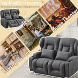 SAMERY 54.2" RV Loveseat Recliner Sofa, Manual Recliner Loveseat RV Sofa Home Theater Seating with Arm, Cup Holders and Side Pocket for Living Room/Office/Apartment SAMERY