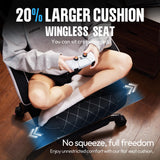 Dowinx Gaming Chair Fabric with Pocket Spring Cushion, High Back Ergonomic Computer Chair with Footrest for Adults, Massage Lumbar Support Swivel Game Chair for Office Gaming 300LBS, Black Dowinx