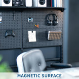 VIVO Freestanding Modular Steel Pegboard System, 74 inch High Magnetic Accessory Organizer for Home and Office, Black, PP-2-PB058 VIVO