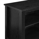 Walker Edison Wren Classic 4 Cubby Fireplace TV Stand for TVs up to 80 Inches, 70 Inch, Black Walker Edison