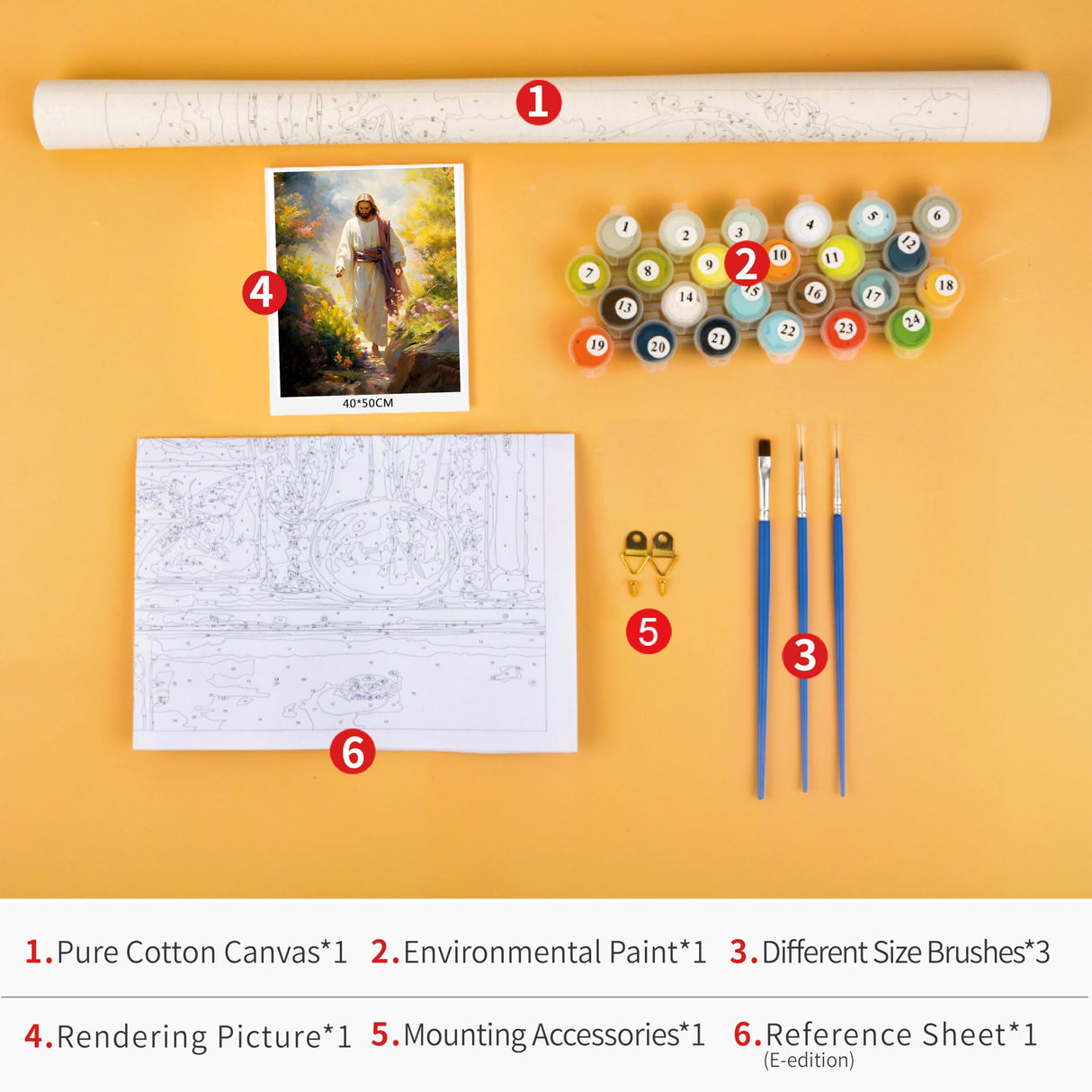 Rebotipy DIY Paint by Numbers for Adults Jesus Adult Paint by Number Kits on Canvas Jesus Walking Down Path Painting by Numbers Kit for Adults Flowers Art Crafts 16x20 in Rebotipy