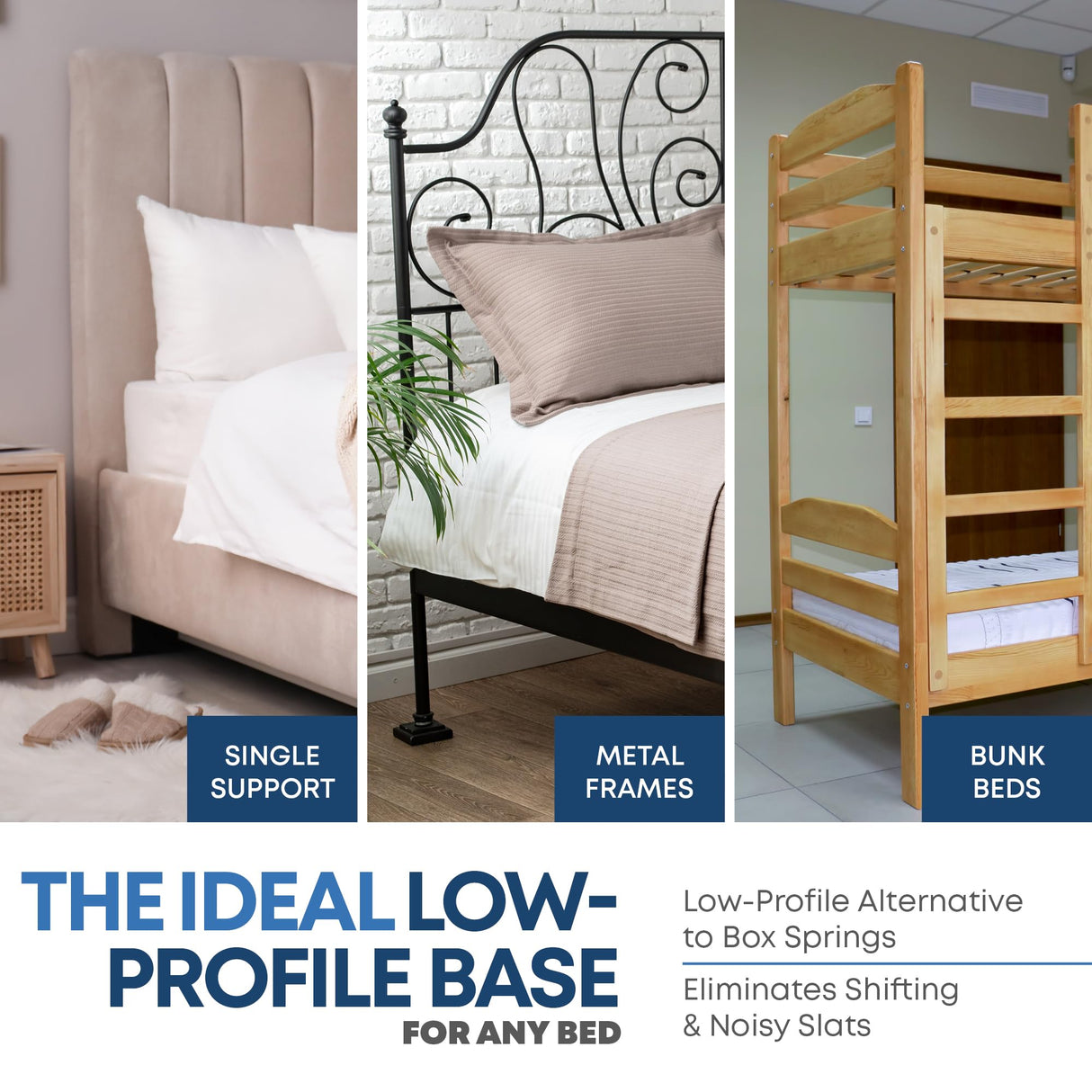 Greaton, Premium 38mm Split Wood Bunkie Board for Queen Size Bed - 4-Piece Under Mattress Support Board, Fully Assembled, Fabric Ventilation Cover - Replaces Wooden Slats or Box Spring for Bed Frames Greaton