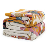 MSGKV Boho Throw Blanket 60''x80'',100% Cotton Blankets for Couch Bed,Cotton Quilt Travel Muslin Blankets Farmhouse Home Decor Soft Lightweight Picnic Blanket MSGKV