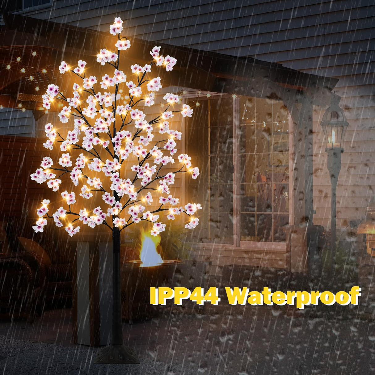 Uieke Cherry Blossom Tree, 6FT 96 Fairy Lights Artificial Lighted Tree for Home Inside Outdoor Spring Wedding Party Festival Decor, Warm White Uieke