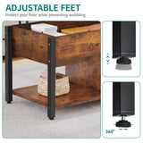 YITAHOME Lift Top Coffee Table, Wooden Coffee Table with Hidden Compartment and Storage Shelf, Center Table for Living Room, Dining Tables with Adjustable Height, Home Office, Rustic Brown YITAHOME