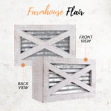 Autumn Alley Barn Door Rustic Kitchen Utensil Holder- Farmhouse Wooden White Kitchen Utensil Holder- Galvanized Accents- Rustic Kitchen Decor- Farmhouse Details Add Charm to your Country Kitchen Autumn Alley