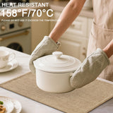 Homaxy Cloths Placemats for Dining Table Set of 6, Heat Resistant Washable Cotton Linen Blend Table Mats, Easy to Clean Place Mats for Indoor Outdoor Party Kitchen Decoration, 13" x 19", Flaxen Homaxy