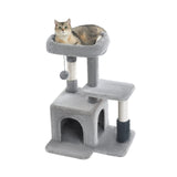 Pesofer Cat Tree, Small Cat Condo with Sisal Scratching Post and Massage Post Light Gray Pesofer