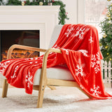 BEDELITE Christmas Throw Blanket– Cozy Holiday Blanket with Red Snowflake Design, Soft Lightweight Fleece Christmas Blanket for Couch & Bed, Festive Home Décor & Gift, 50"x60" BEDELITE