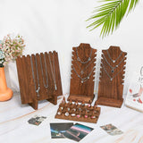 Jerify 4 Pieces Wood Necklace Display Holder Wood Plank Necklace Jewelry Display Ring Display for Selling Necklace Holder Stand Finger Ring Display for Jewelry Showcase Storage Home Display Jerify