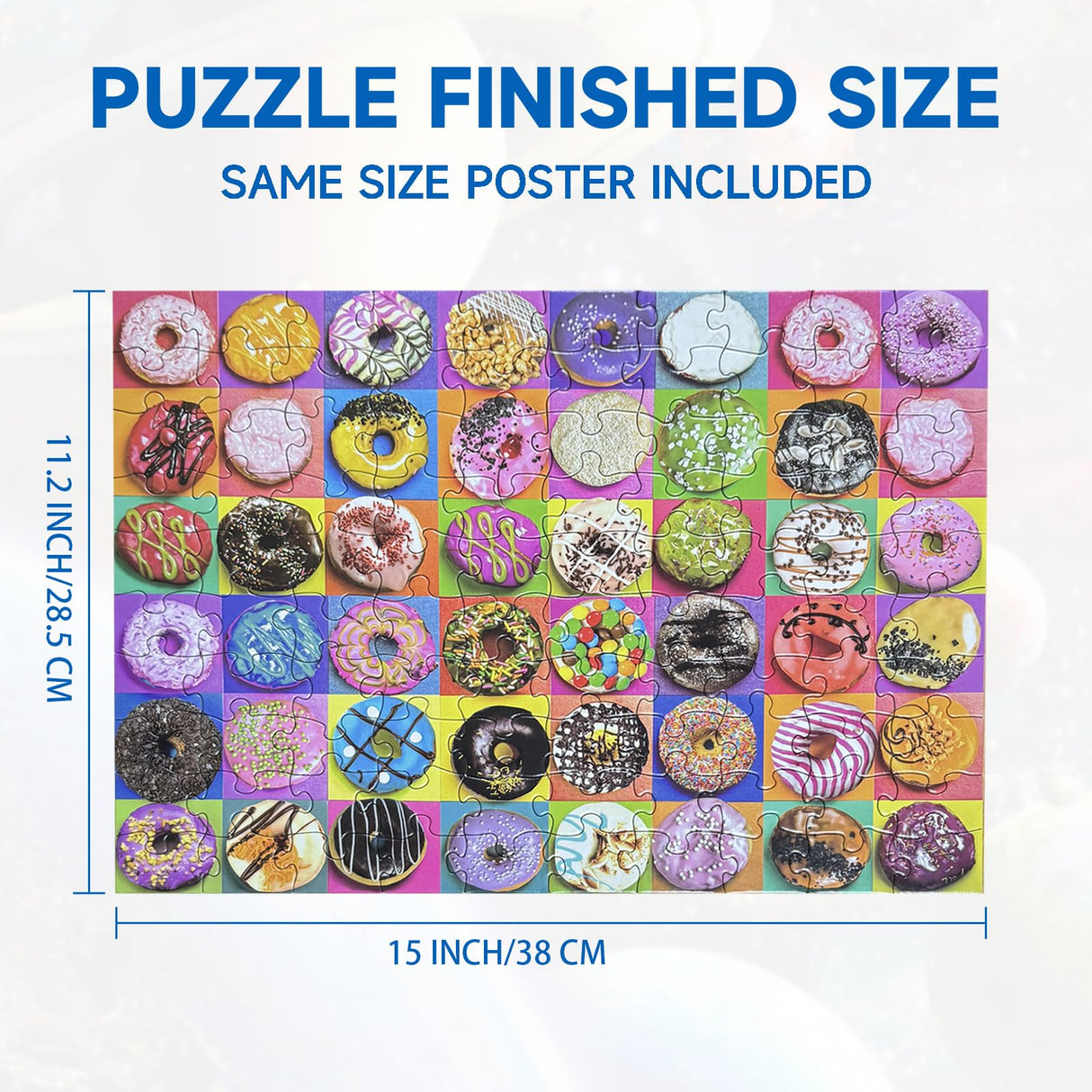 Nattork Jigsaw Puzzles 100 Pieces for Kids Youth Puzzle Beginner (Donuts) Pieces Fit Together Perfectly Nattork