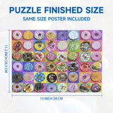 Nattork Jigsaw Puzzles 100 Pieces for Kids Youth Puzzle Beginner (Donuts) Pieces Fit Together Perfectly Nattork
