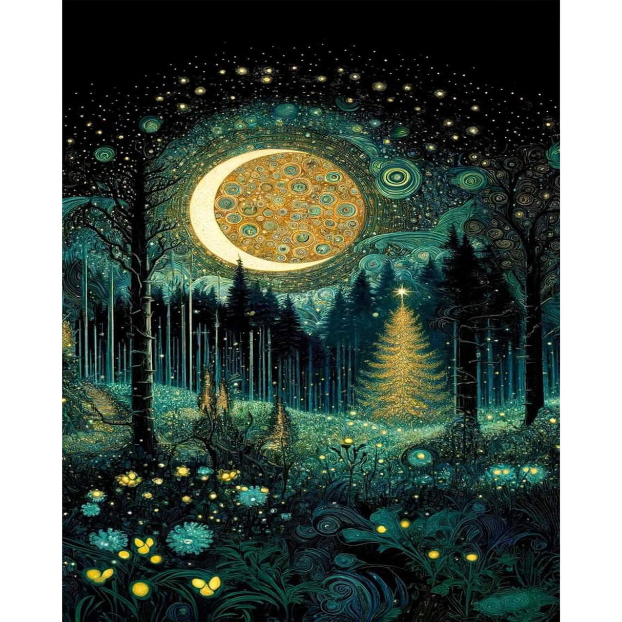 Hutarosl Adult Paint by Number Kits on Canvas-Moon Paint by Numbers Kit for Adults,Landscape Paint by Number Adult,DIY Oil Painting Kits for Gifts Home Decor 16x20inc Hutarosl