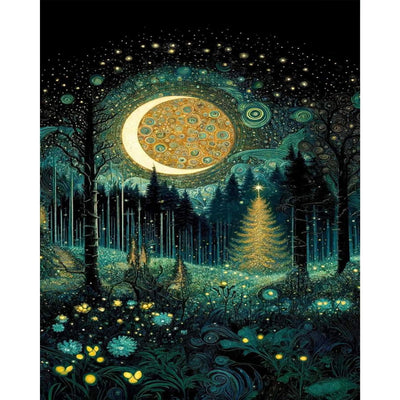Hutarosl Adult Paint by Number Kits on Canvas-Moon Paint by Numbers Kit for Adults,Landscape Paint by Number Adult,DIY Oil Painting Kits for Gifts Home Decor 16x20inc