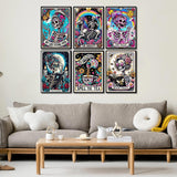 EIBEILI 6-Pack Skull Diamond Art Kits for Adults, Tarot Card Diamond Painting for Beginners, DIY Full Rhinestone 5D Gothic Diamond Painting Kits (Gemstone Craft), Home Wall Decoration (12x16 inch) EIBEILI