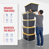 SafeRacks 5-Tier Steel Tote Rack WS-BR27 - Maximize Space, Declutter, NSF Certified, Bin Storage for Garage, Pantry, Kitchen, 31" x 23" x 68" (Silver, 1 Pack) SafeRacks