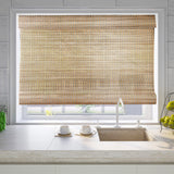 LETAU Cordless Wood Window Roman Shades, Bamboo Window Blinds, Pattern 1 LETAU