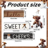 Cinnvoice 4 Pcs Christmas Highland Cow Bathroom Decor Farmhouse Bathroom Decoration Western Hello Sweet Cheeks Table Centerpiece Cinnvoice