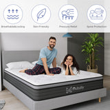 Mubulily Full Mattress,8 Inch Hybrid Mattress in a Box with Gel Memory Foam,Motion Isolation Individually Wrapped Pocket Coils Mattress,Pressure Relief, Medium Firm Support,CertiPUR-US. Mubulily