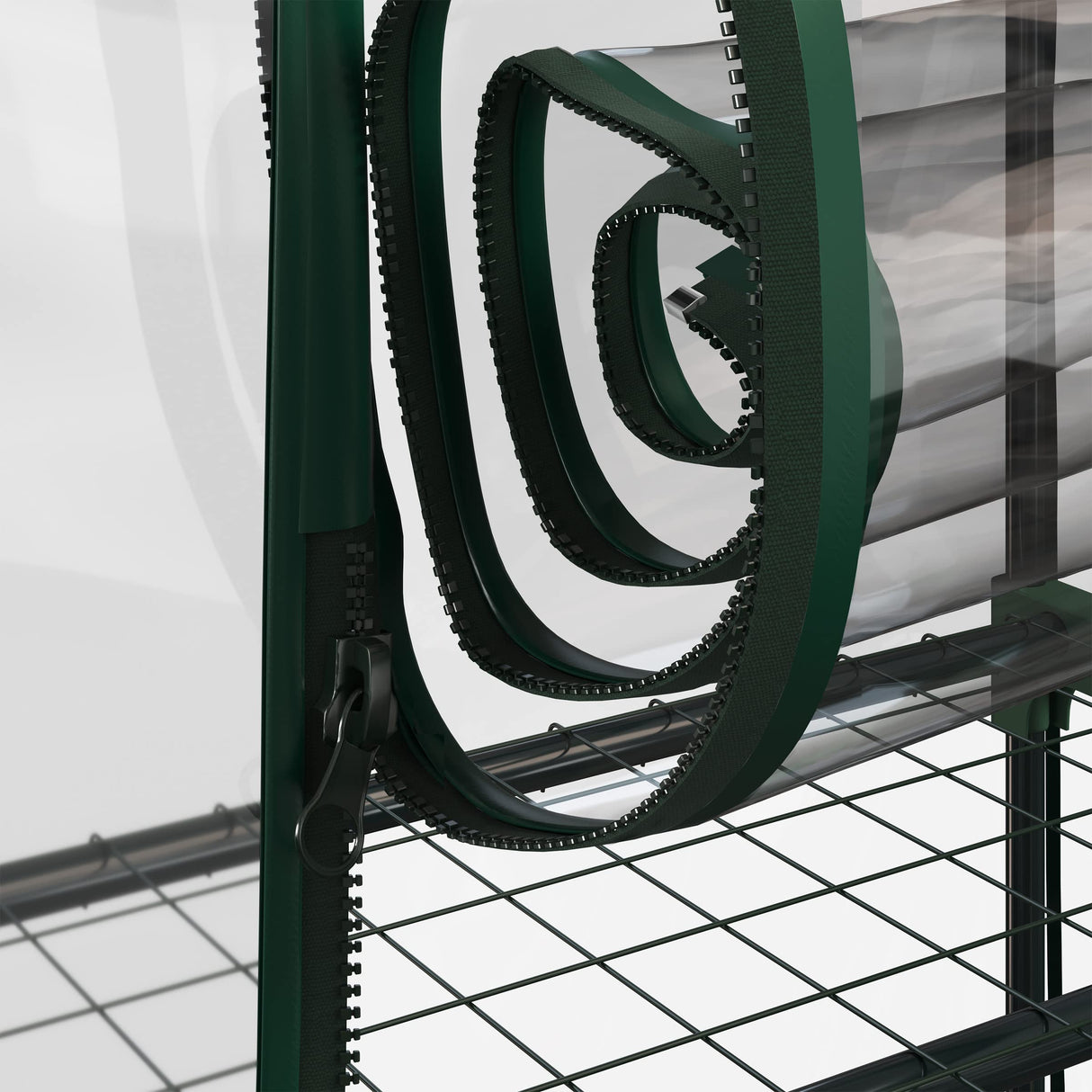 Home-Complete Small Greenhouse for Outdoors, 2-Tier Greenhouse with Zippered Roll-up Door and Powder-Coated Steel Frames, Waterproof PVC Cover for All-Season Gardening Home-Complete