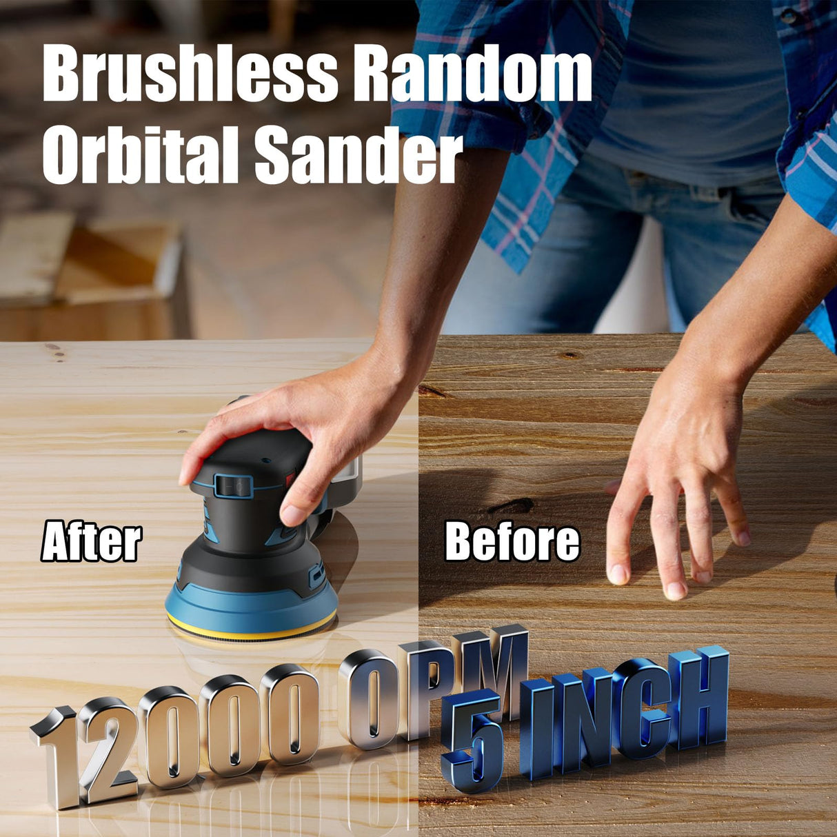 5" Orbital Sander for Makita 18V LXT Li-ion Battery, Palm Sander with Brushless Motor, Electric Hand Sander for Woodworking and Polishing(Battery Not Included) TengXcel