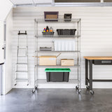 Seville Classics UltraDurable Heavy Duty NSF Solid Steel Wire Rack Storage Unit Organizer for Garage, Warehouse, Office, Restaurant, Classroom, Kitchen, 5-Tier Shelving, 48" W x 18" D Seville Classics
