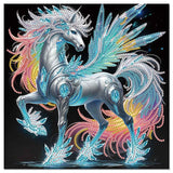 Special Shape Diamond Art Kits for Adults – 5D DIY Winged White Horse Diamond Painting with Crystal Rhinestones, Fantasy Animal Craft Kit for Beginners, Magical Diamond Art Wall Decor antor