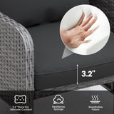 UDPATIO Wicker Patio Chairs with Ottoman Balcony Furniture 5 Pieces Patio Conversation Set with Pull Out Ottoman for Small Space UDPATIO