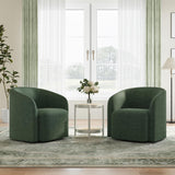 COLAMY Swivel Accent Chair,Swivel Barrel Chair,Upholstered Comfy 360 Degree Swivel Chair for Living Room/Bedroom/Waiting Room/Office(Green) COLAMY
