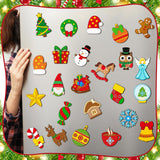 Mootycapa 24 Pcs Christmas DIY Wooden Magnets to Paint, Xmas Holiday Glow in The Dark Wood Painting Crafts, Santa Claus Fridge Magnets Craft Kits for Boys Girls Adults Family Home Party Activities Mootycapa